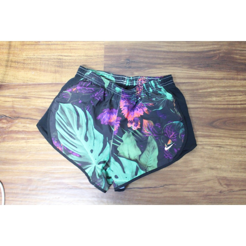 Nike Girls Running Tropical Palm Leaf Shorts Size M